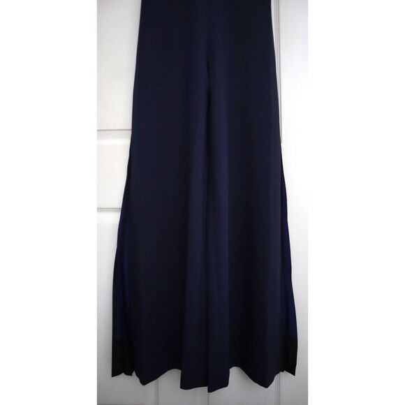 GSTQ 1F23D034 Women's Sz 4 Midnight Navy Blue Plunge Wrap Jumpsuit - Picture 13 of 13
